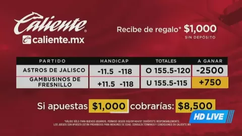 Poster siaran Astros de Jalisco VS Gambusinos de Fresnillo