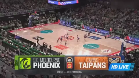 Poster siaran South East Melbourne Phoenix VS Cairns Taipans