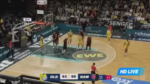 Poster siaran EWE Baskets Oldenburg VS Brose Bamberg