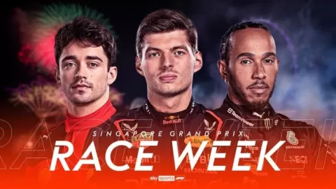 Poster siaran F1 singapore Grand Prix